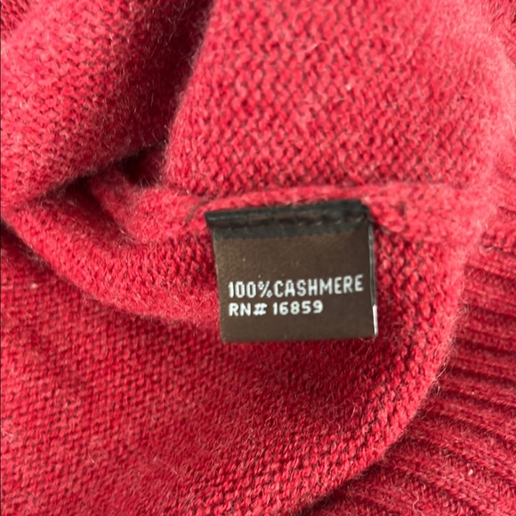 J. McLaughlin Cashmere Red 1/4-Zip Sweater - Large - Picture 6 of 6